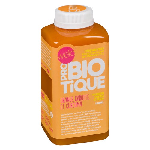 Welo Probiotic Organic Drink Orange Carrot Turmeric 350 ml (bottle)