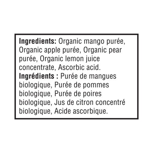 Gerber Organic Baby Food Purée Mango Apple Pear 128 ml