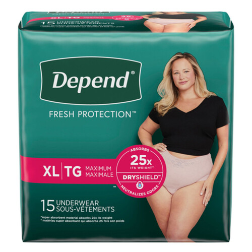 Depend Maximum Absorbency XL Women Underwear 15 Count - Voilà