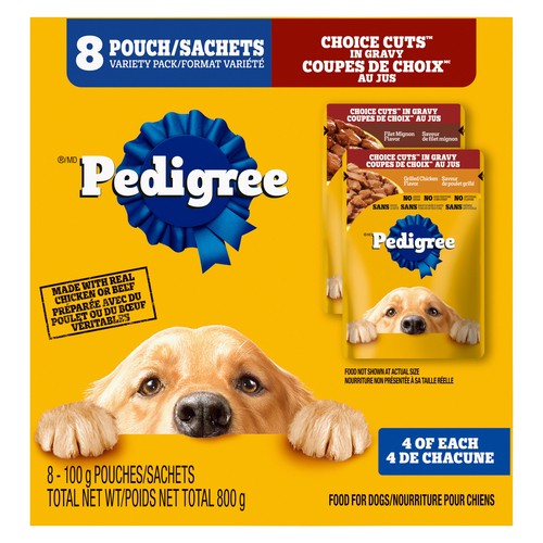 Pedigree Wet Dog Food Choice Cuts In Gravy Filet Mignon & Chicken 8 x 100 g