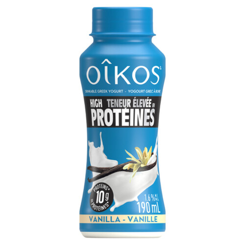 Oikos Drinkable Greek Yogurt High Protein vanilla flavoured 190 ml