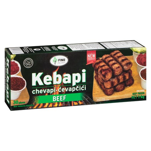 Fino Fine Foods Frozen Kebapi Chevapi Sausages Skinless Beef 1 kg