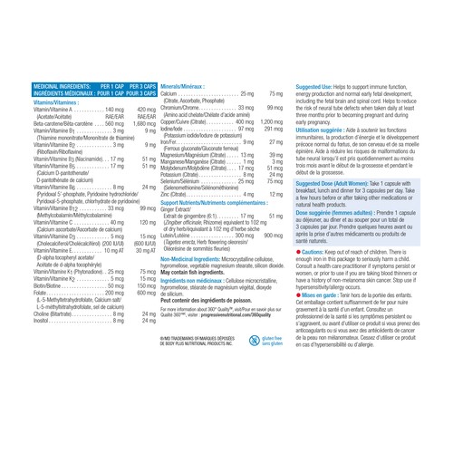 Progressive Multivitamin Prenatal 120 Vegetable Capsules