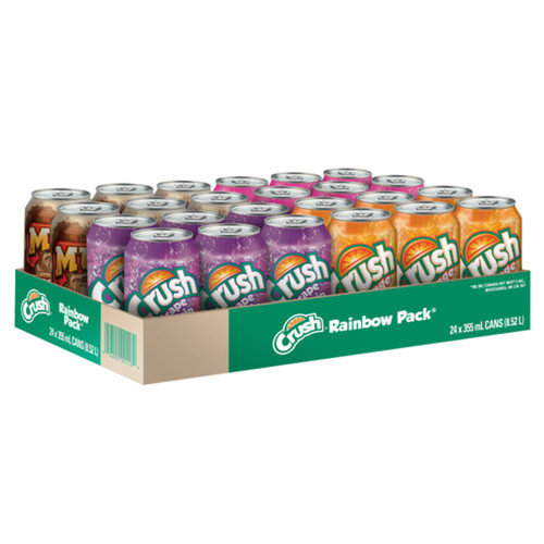 Crush Soft Drink Rainbow Pack 24 x 355 ml (cans)