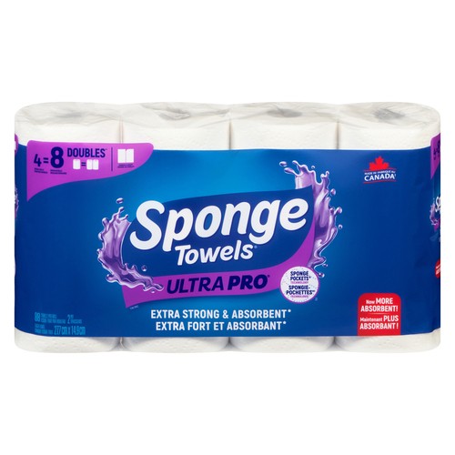 Sponge Towels Paper Towel Ultra Pro 2-Ply 4 Double Rolls x 88 Sheets