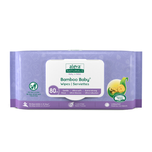 Aleva Naturals Bamboo Baby Wipes 80 Count