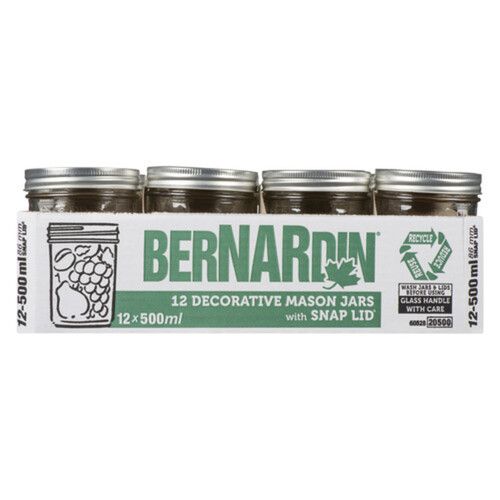 Bernardin 12 Decorative Mason Jars 500 ml