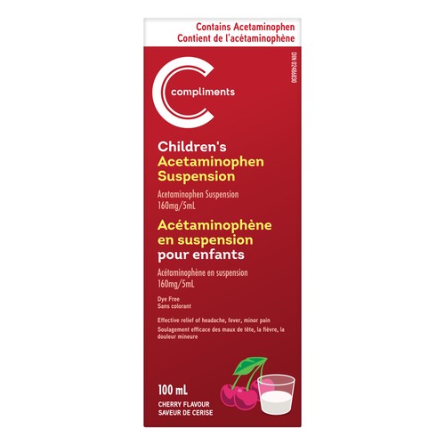 Compliments Children Acetaminophen Cherry 100 ml