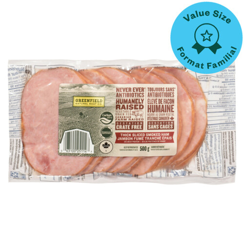 Greenfield Natural Meat Co. Smoked Ham Thick Sliced 500 g