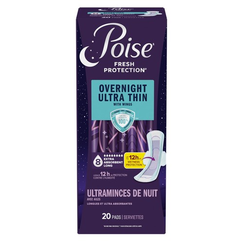 Poise Pads Long Length Convenience Pack 20 Count
