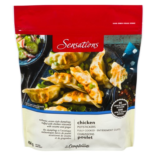 Sensations Frozen Fully-Cooked Chicken Potstickers 454 g