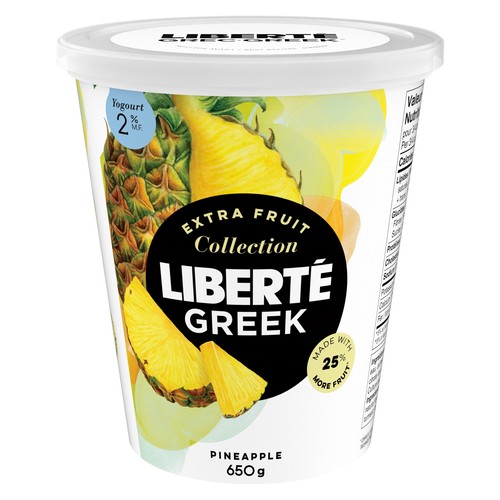 Liberté Greek 2% Yogurt High Protein Extra Fruit Pineapple 650 g
