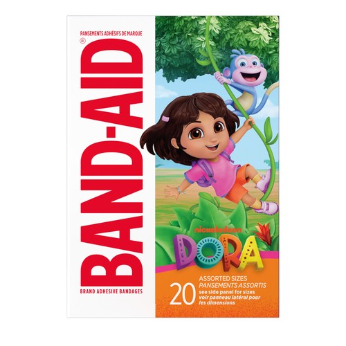 Band-Aid First Aid Dora Bandages Assorted Size 20 Count