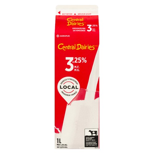 Central Dairies 3.25% Milk Homogenized 1 L