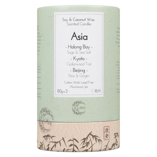 La Luna Candles Asia Scented 3 x 80 g Pack