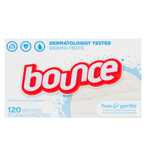 Bounce Fabric Softener Dryer Sheets Free And Gentle 6 x 120 EA