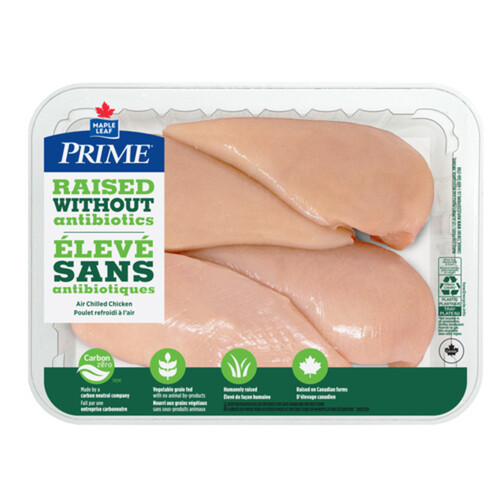 Prime Chicken Breasts Boneless Skinless Raised Without Antibiotics 948 g