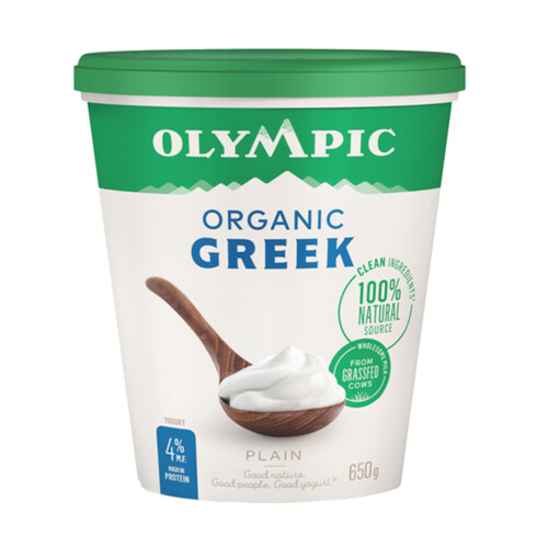 Olympic Organic Greek Yogurt Plain 4% 650 g