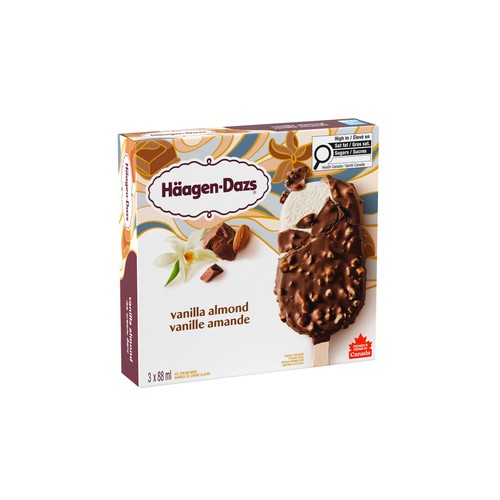 Häagen-Dazs Ice Cream Bars Vanilla & Almond 3 x 88 ml