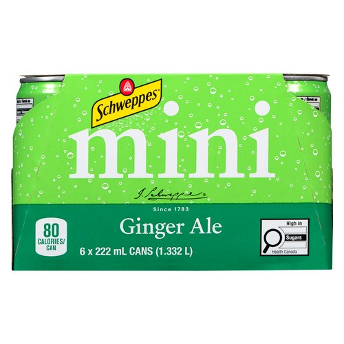 Schweppes Ginger Ale 6 x 222 ml (cans)