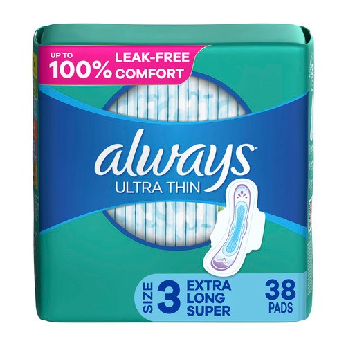 Always Ultra Thin Pads Maximum Protection Extra Long 38 Pads