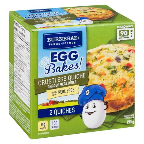 EggBakes Garden Vegetable Crustless Quiche 190 g (frozen)