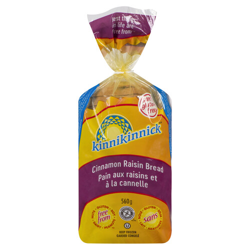 Kinnikinnick Gluten-Free Frozen Bread Cinnamon Raisin 560 g