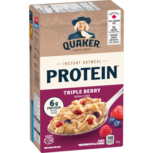 Quaker High Protein Instant Oatmeal Triple Berry 228 g