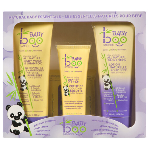 Baby Boo Bamboo All Natural Baby Essentials 3 Piece Set 