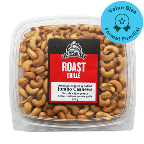 Farm Boy Nuts Roasted Jumbo Cashews Salted 650 g