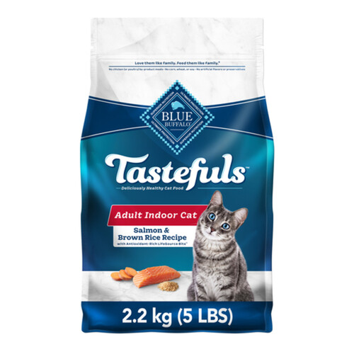 Blue Tastefuls Adult Indoor Natural Dry Cat Food Salmon & Brown Rice 2.2 kg