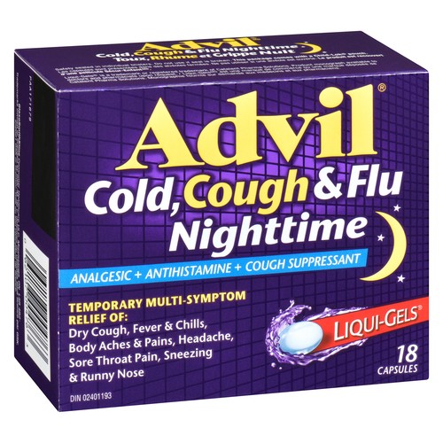 Advil Cold Cough Flu Night Time Cold/Cough Remedies 18 ea