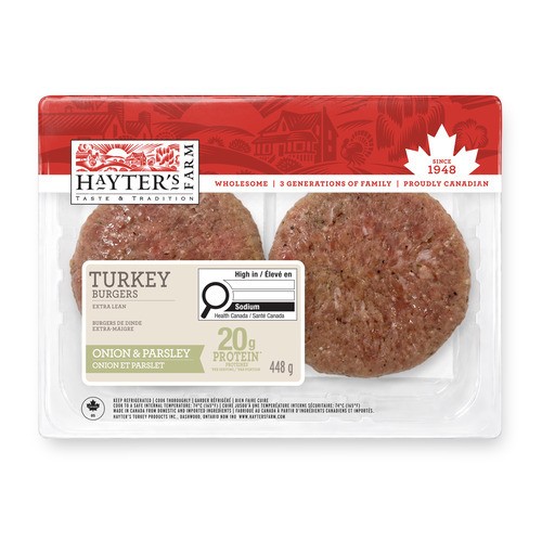 Hayter's Farm Turkey Burgers Onion & Parsley 4 x 112 g