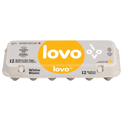 Lovo White Eggs Medium 12 Count