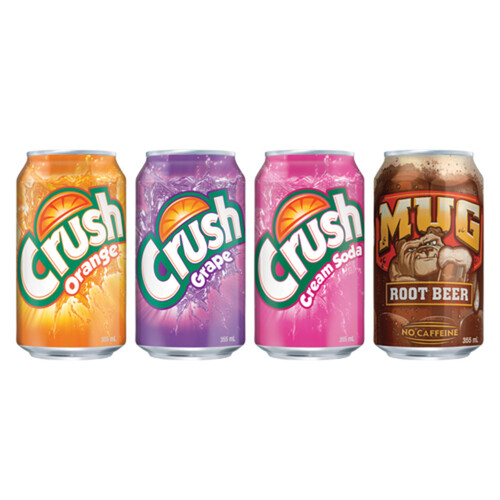 Crush Soft Drink Rainbow Pack 24 x 355 ml (cans)