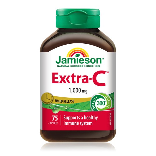 Jamieson Extra Vitamin C 1000 mg Capsules 75 Count