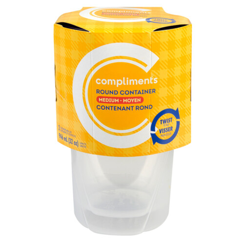 Compliments Containers Medium Twist & Lock Round 2 Count