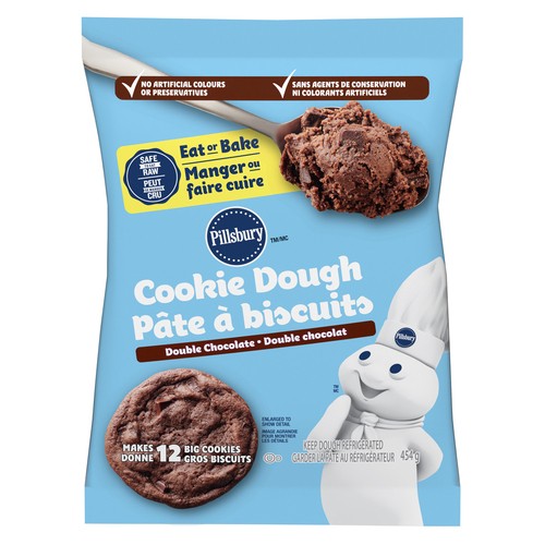 Pillsbury Ready To Bake Cookie Dough Double Chocolate 12 Count 454 g