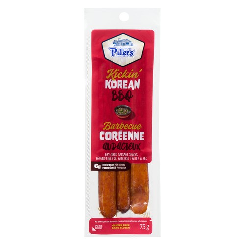 Piller's Dry Cured Sausage Snacks Kickin' Korean BBQ 75 g