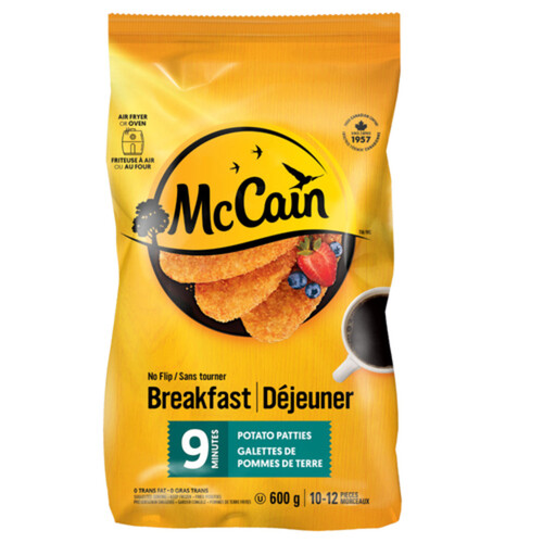 McCain Potato Patties 9 Minute No Flip 600 g