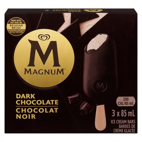 Magnum Ice Cream Bars Dark Chocolate Classic 3 Count