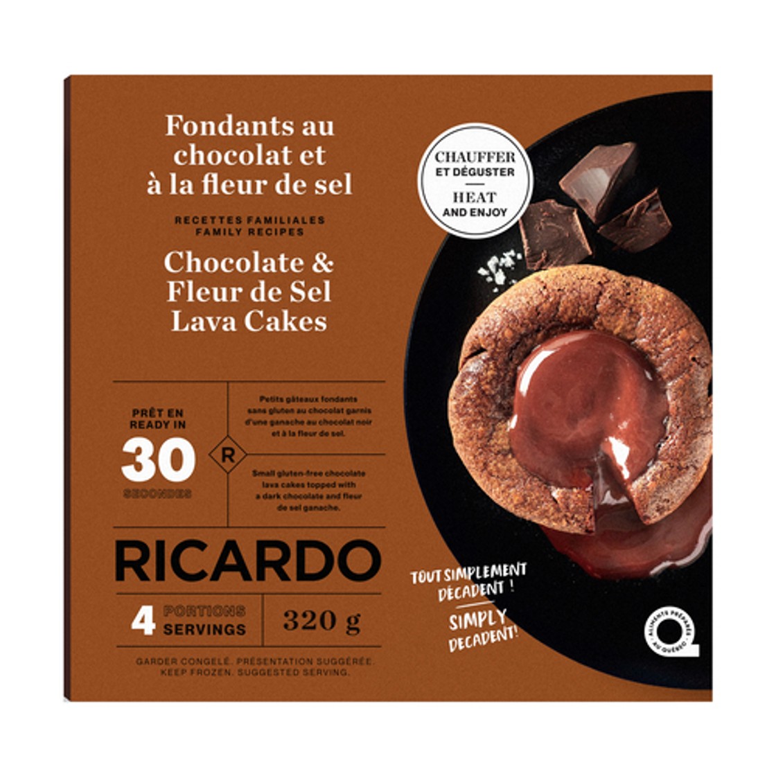 RICARDO Lava Cake Chocolate & Fleur De Sel 320 g (frozen) - Voilà ...