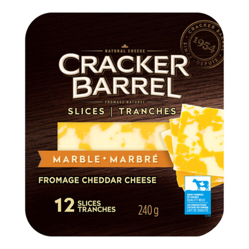 Cracker Barrel Sliced Cheese Marble 12 Slices 240 g