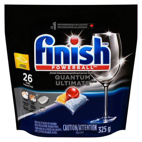 Finish Powerball Quantum Ultimate Automatic Dishwashing Detergent Lemon 26 Tabs 325 g