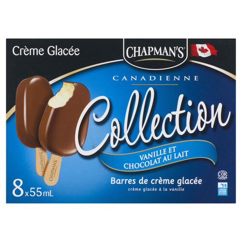 Chapman's Ice Cream Bars Vanilla With Milk Chocolate 8 x 55 ml