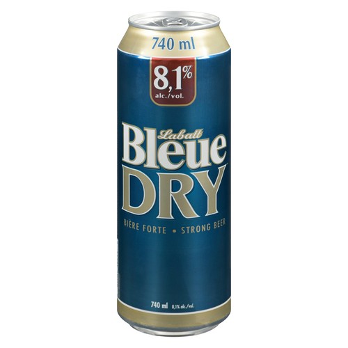 Labatt Blue Dry Strong Beer 8.1% Alcohol 740 ml (can)