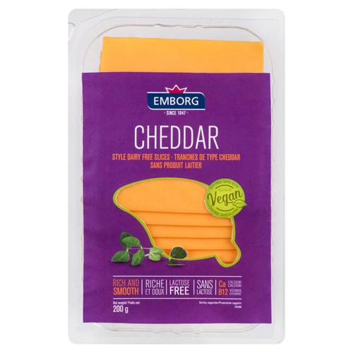 Emborg Non-Dairy Sliced Cheese Cheddar Style 200 g