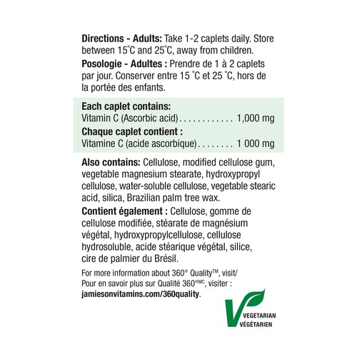 Jamieson Vitamin C 1000 mg Caplets 100 Count