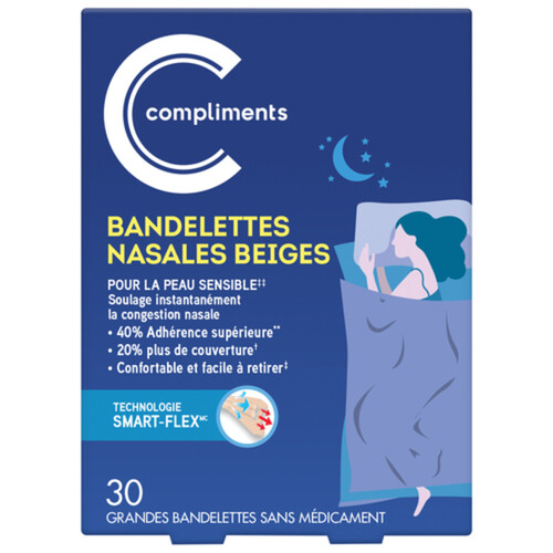 Compliments Nasal Strips Tan Large 30 Strips