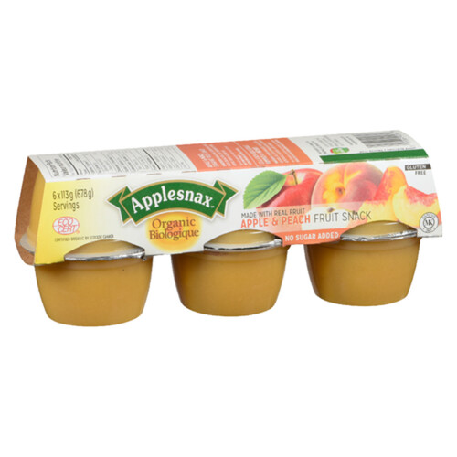 Applesnax Organic Fruit Snack Apple Peach 6 x 113 g